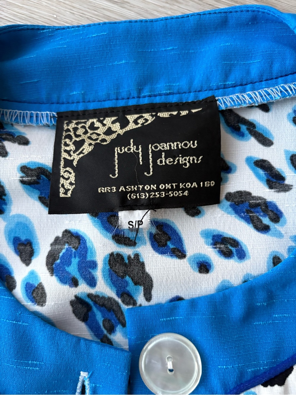 🇨🇦Blue Leopard Print Jacket S Petite - Picture 4 of 5